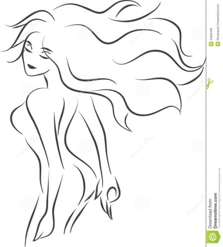 Силуэт девушки рисунок