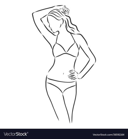 Силуэт девушки в купальнике