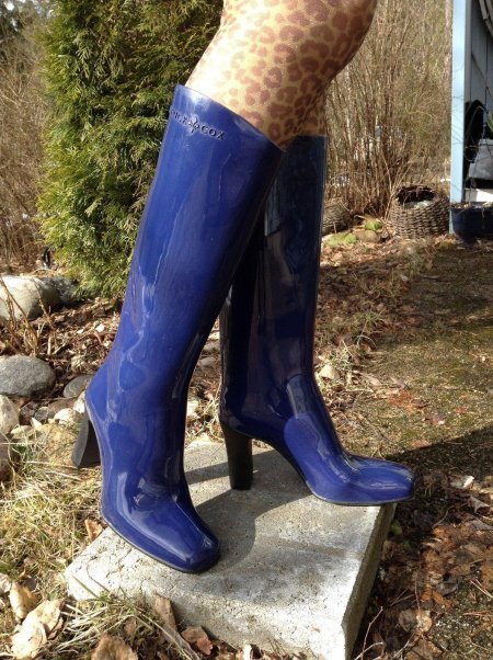 Резиновые сапоги на каблуке