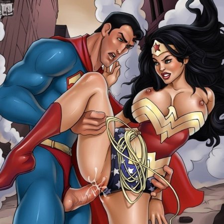 Супермен и Вандер Вумен хентай