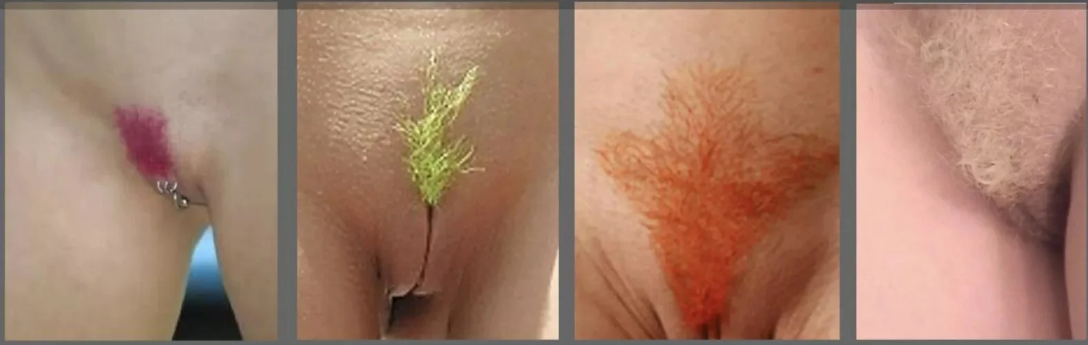 Разноцветные лобковые волосы