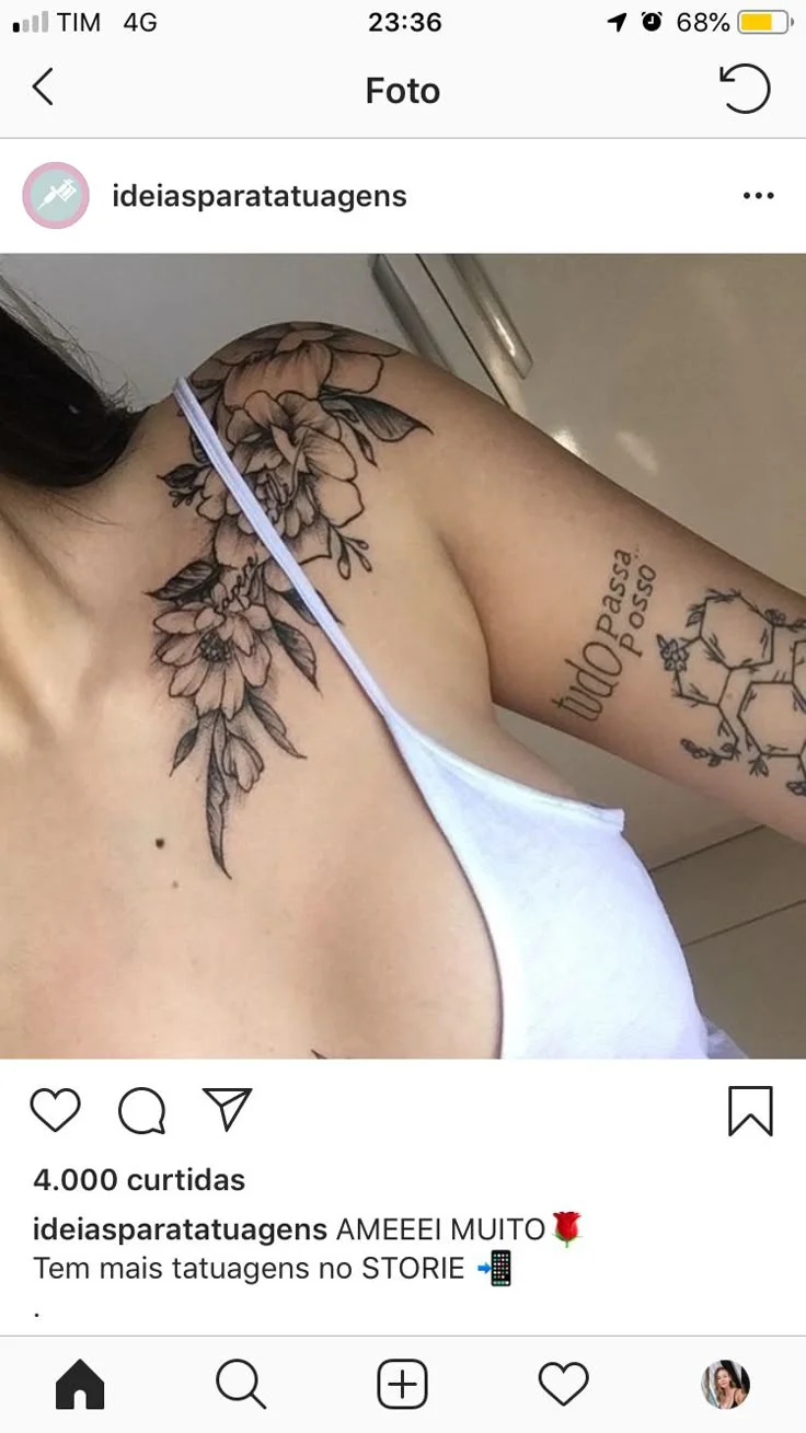 Тату на ключице женские