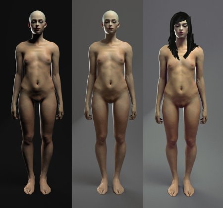 Женская анатомия на голой женщине