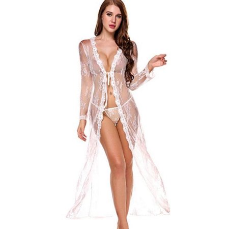 Прозрачный длинный пеньюар