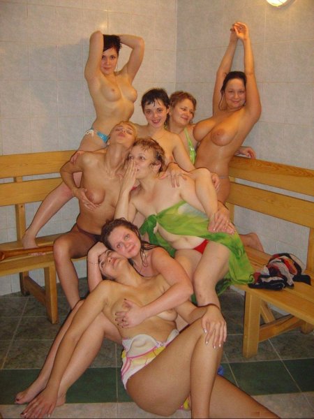 Женский голый корпоратив в сауне
