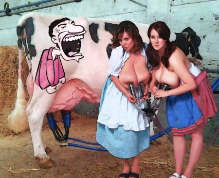 Женщины коровы с большими сиськами