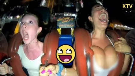 Выпадающие сиськи на аттракционах