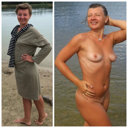 Зрелые одетые раздетые в купальниках