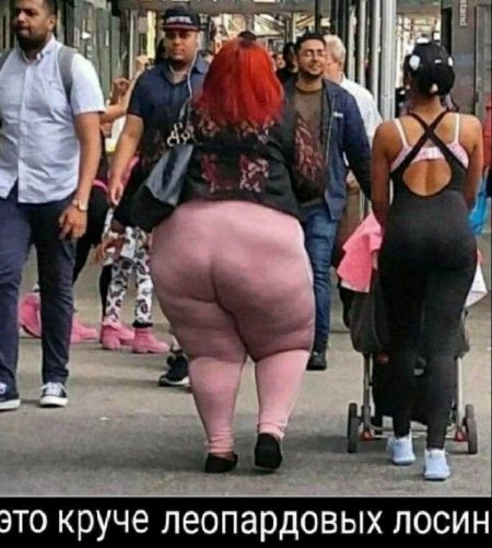 Жирная в леопардовых лосинах