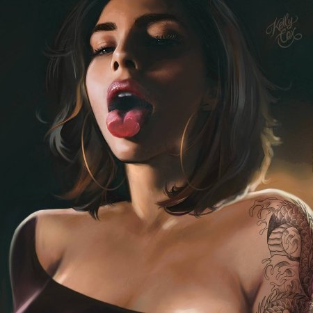 Обои девушка с языком