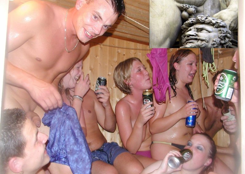 Голый корпоратив в сауне