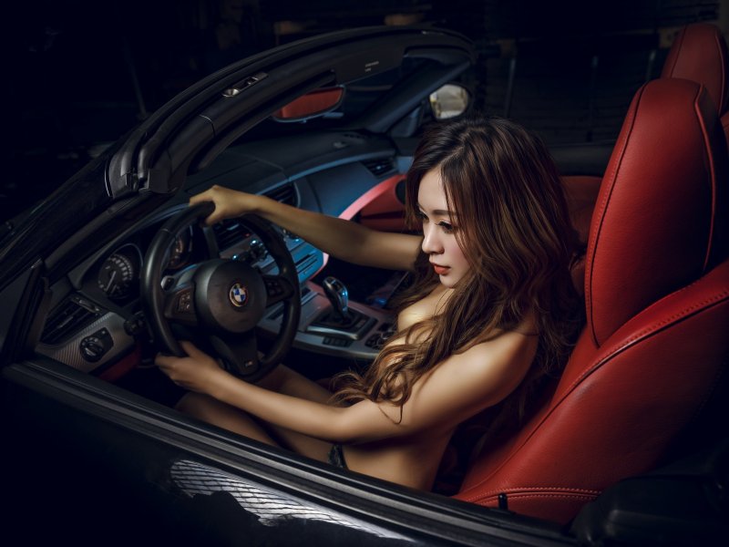 Обои car девушка bmw