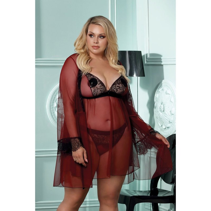 Пеньюар женский gorgeous+ arabella красный размер xl/xl
