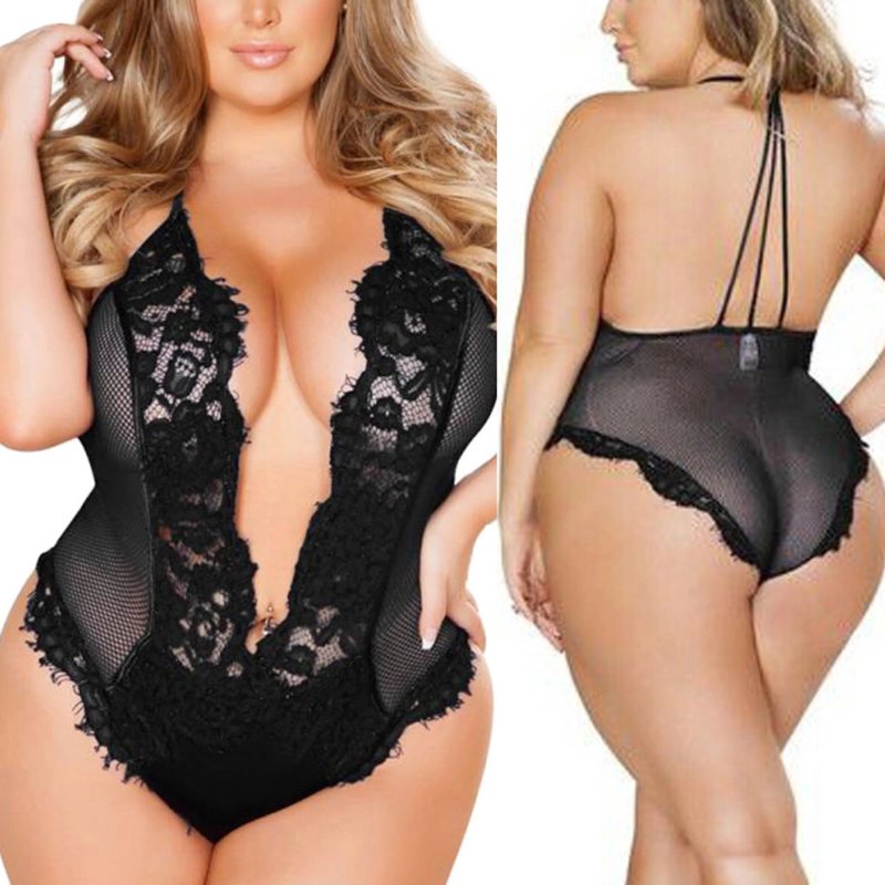 Эротическое кружевное боди plus size