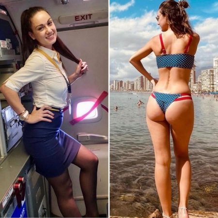 Сексуальные стюардессы в униформе и без неё