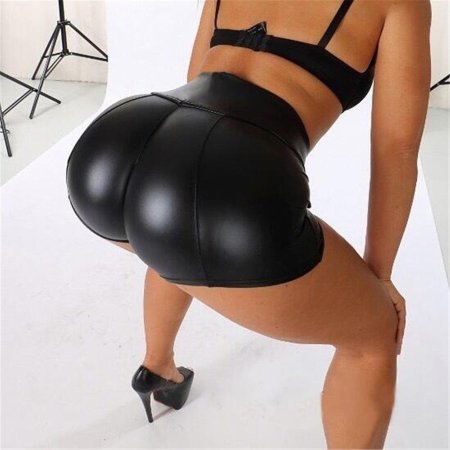 Кожаные шорты обтягивающие