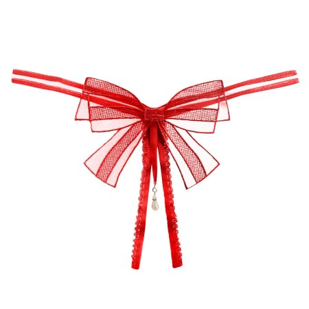 Стринги obsessive giftella с бантом красные