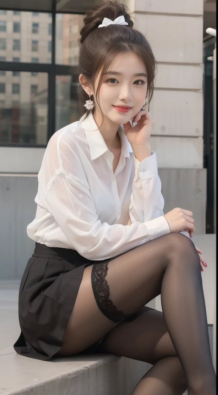 Кореянка в чулках